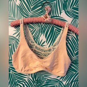 L*Space C’est La Vie crochet top ruched center crochet bag sz M made in the oc